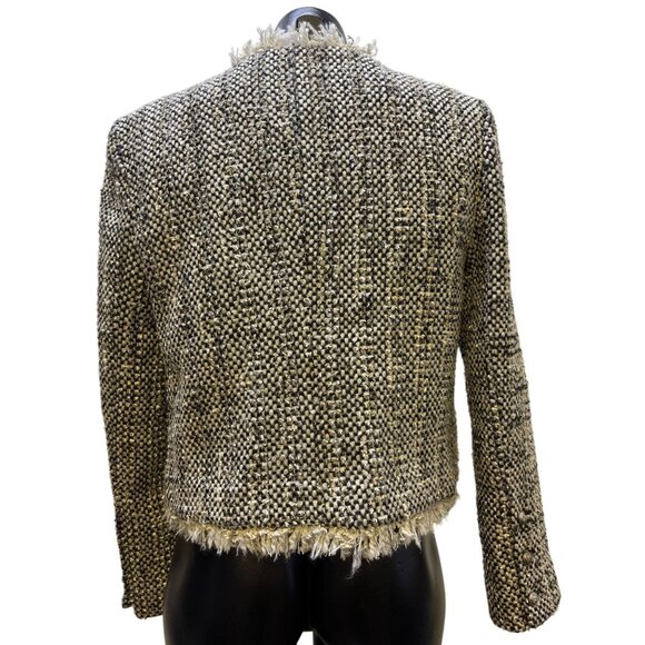 NWT L'agence Tweed Jacket Black & White Size 6 - Picture 2 of 7